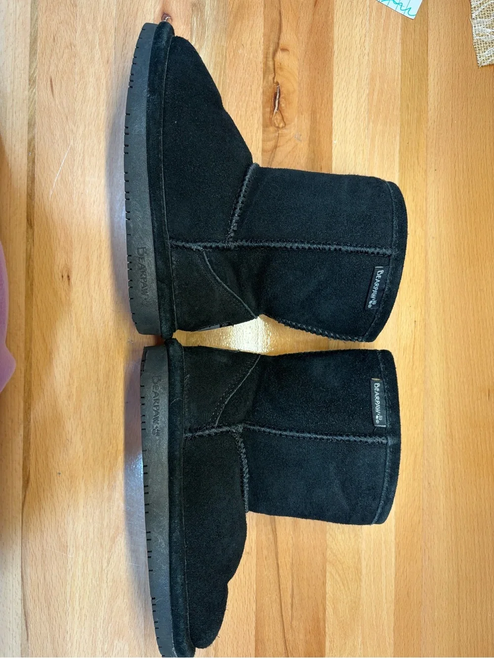 Classic Black Suede Shearling Winter Boots